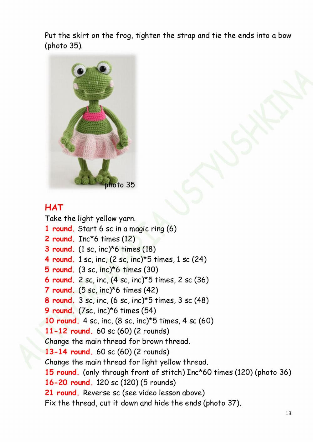 crochet pattern francis frog