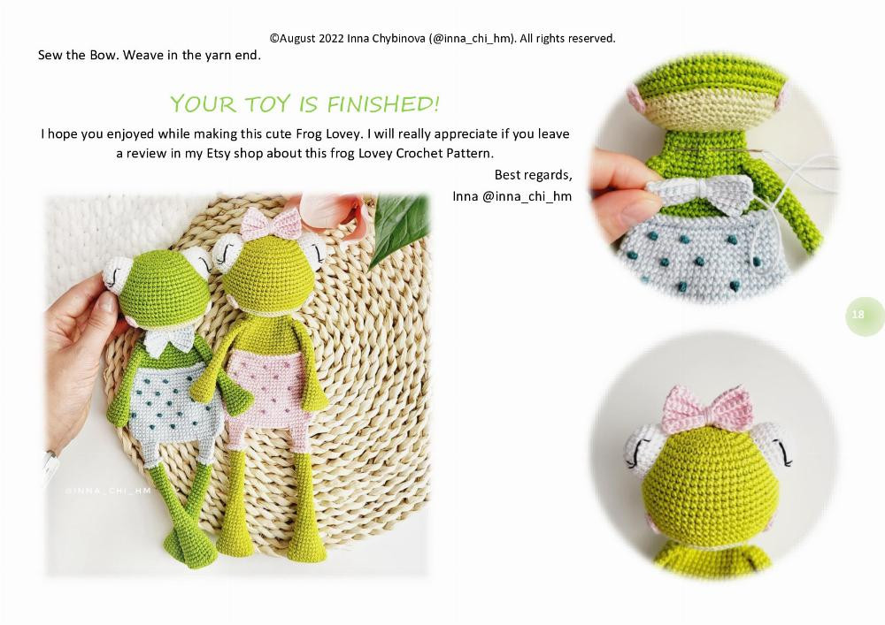 Crochet pattern “Frog Lovey”