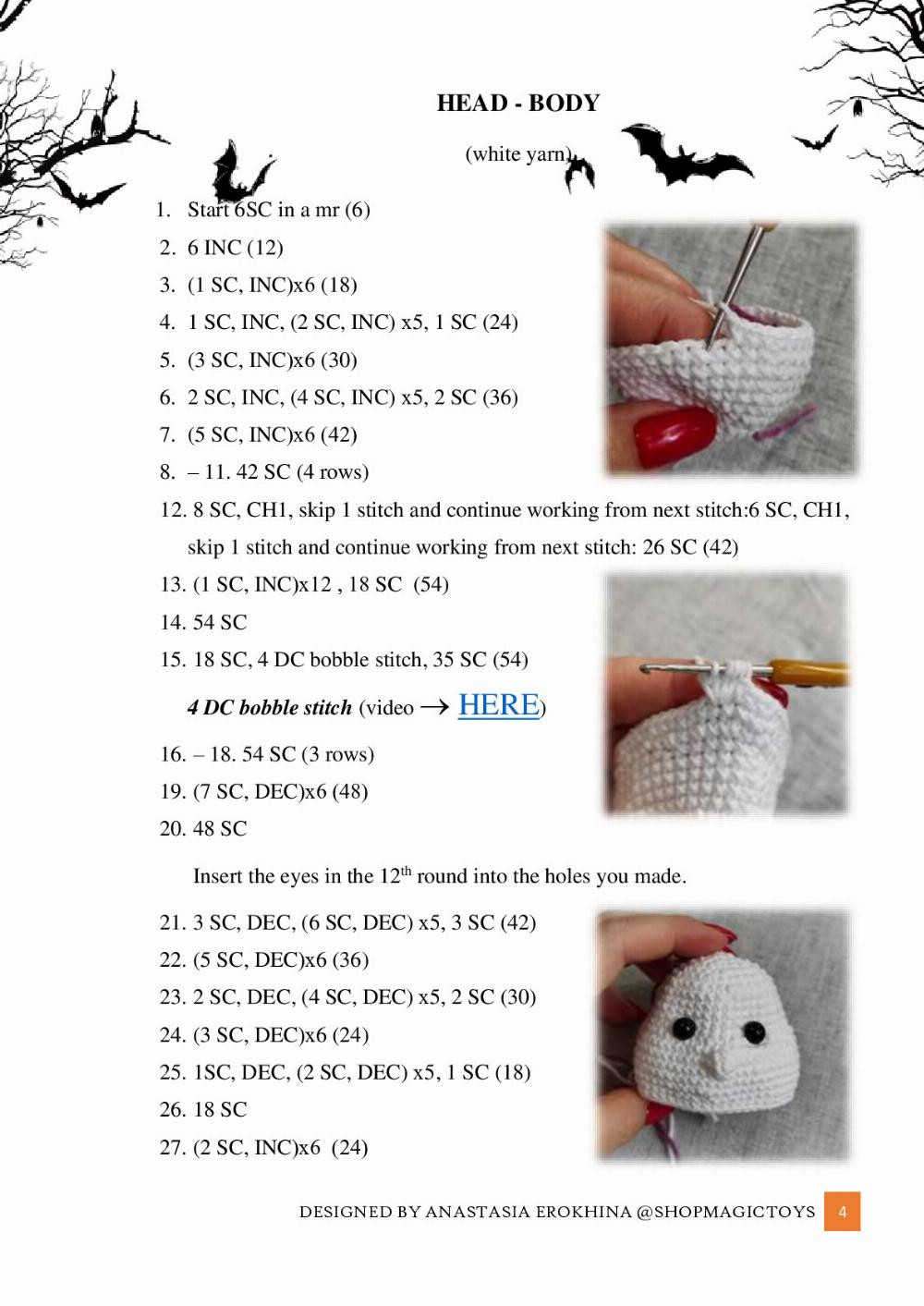 crochet pattern GHOST pumkin