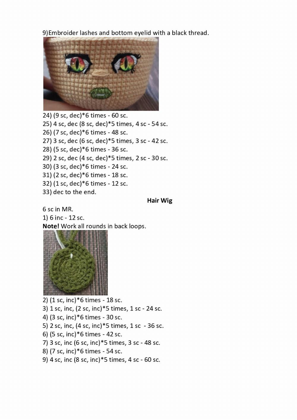 crochet pattern gorgon doll