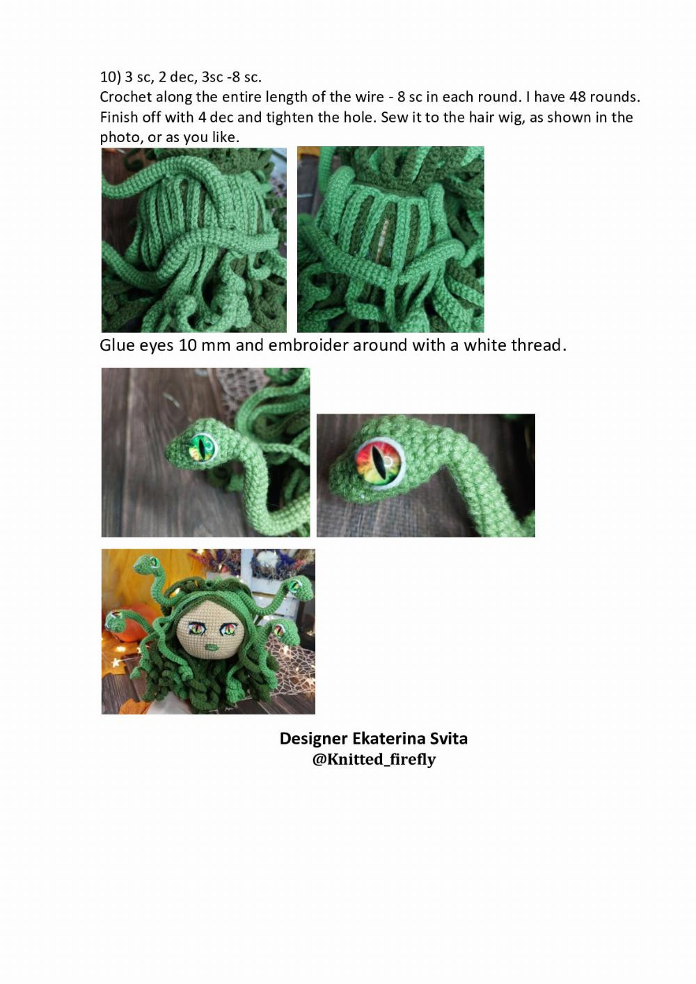 crochet pattern gorgon doll