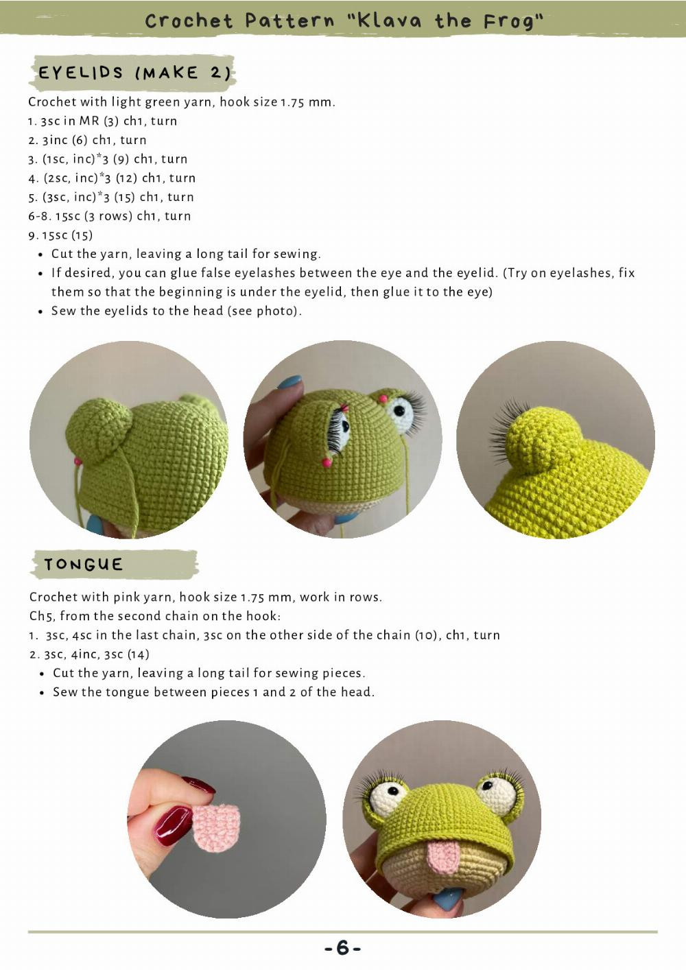 CROCHET PATTERN "KLAVA THE FROG"