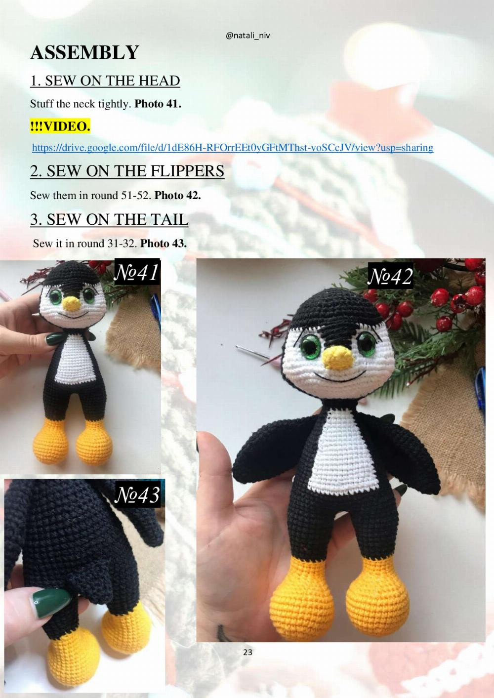 CROCHET PATTERN PENGUIN RICKY