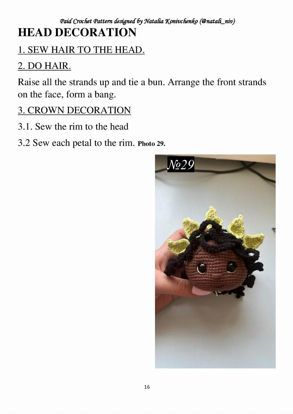 CROCHET PATTERN PRINCESS TIANA