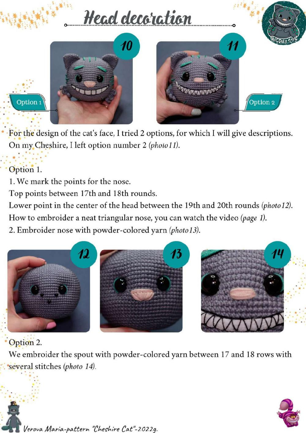 crochet pattern toy cheshire cat