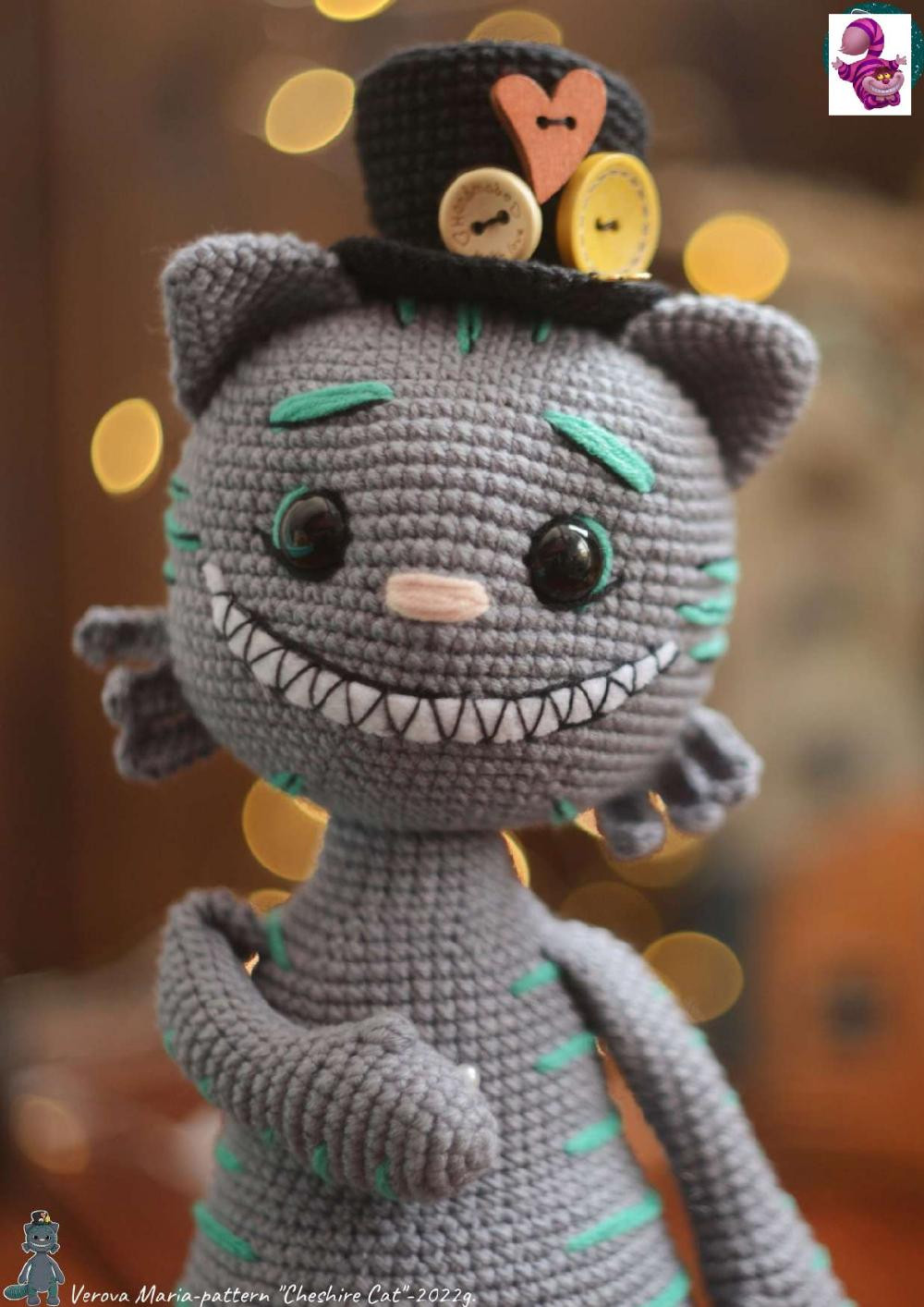 crochet pattern toy cheshire cat