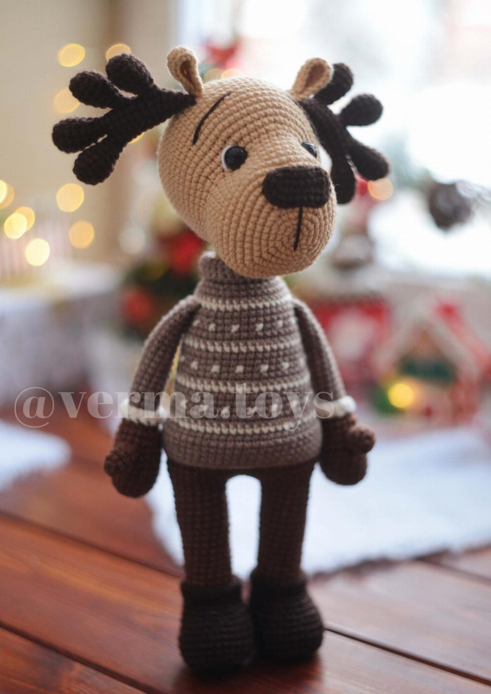 crochet pattern toy elk reni reindeer