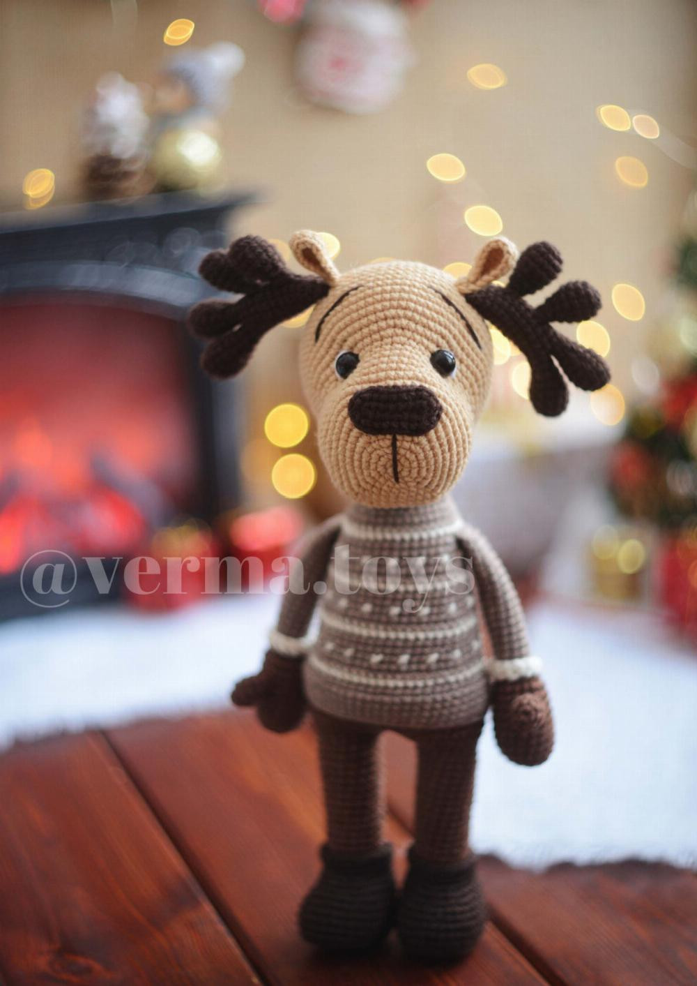 crochet pattern toy elk reni reindeer