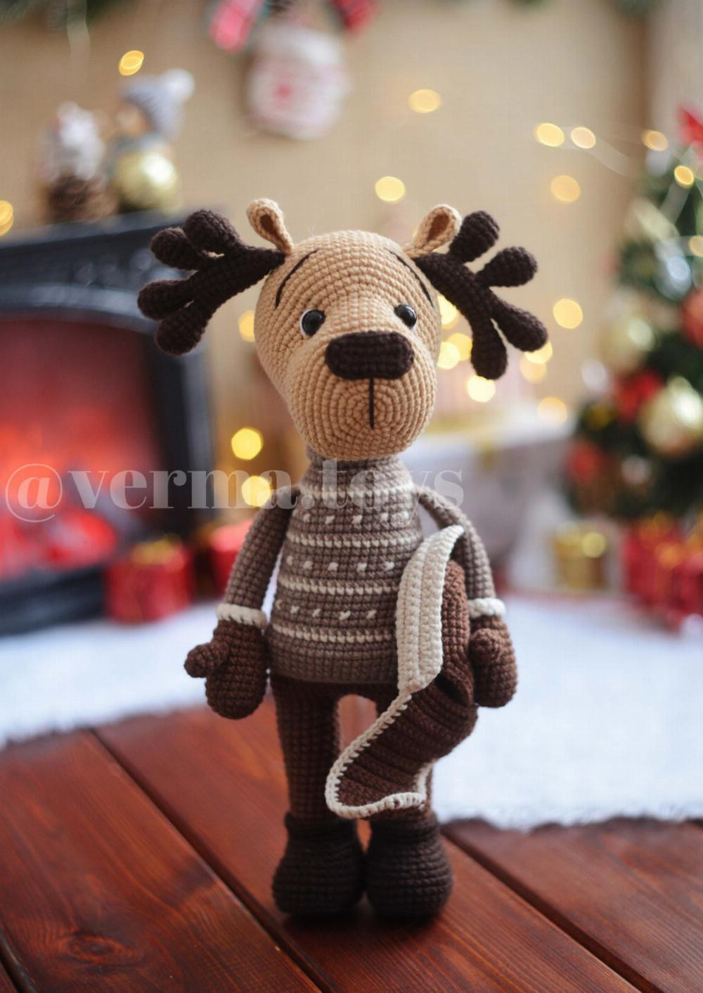 crochet pattern toy elk reni reindeer