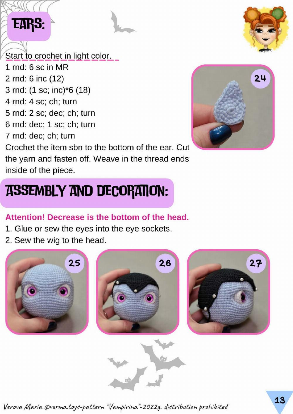 crochet pattern toy vampirina