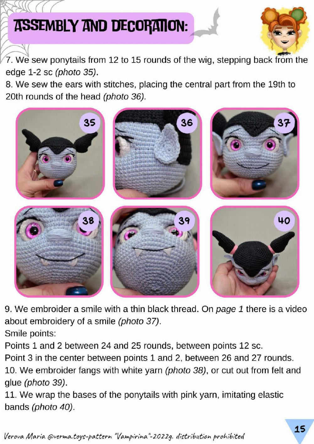 crochet pattern toy vampirina