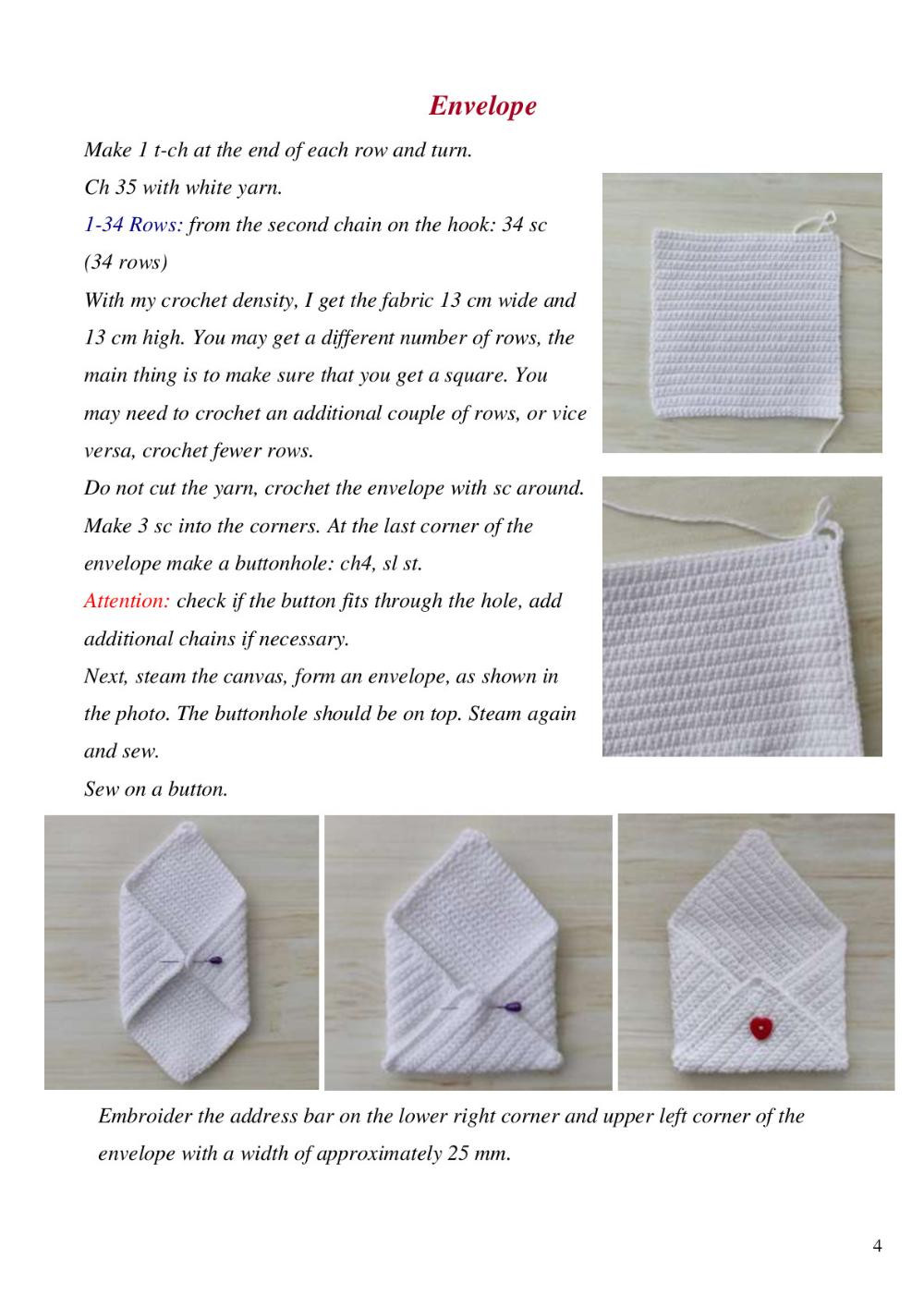 crochet pattern valentine envelope