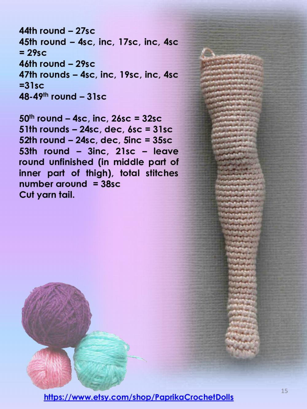 crochet pattern violet doll