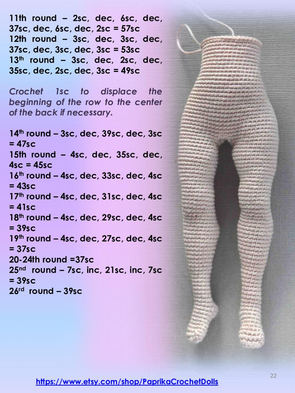 crochet pattern violet doll