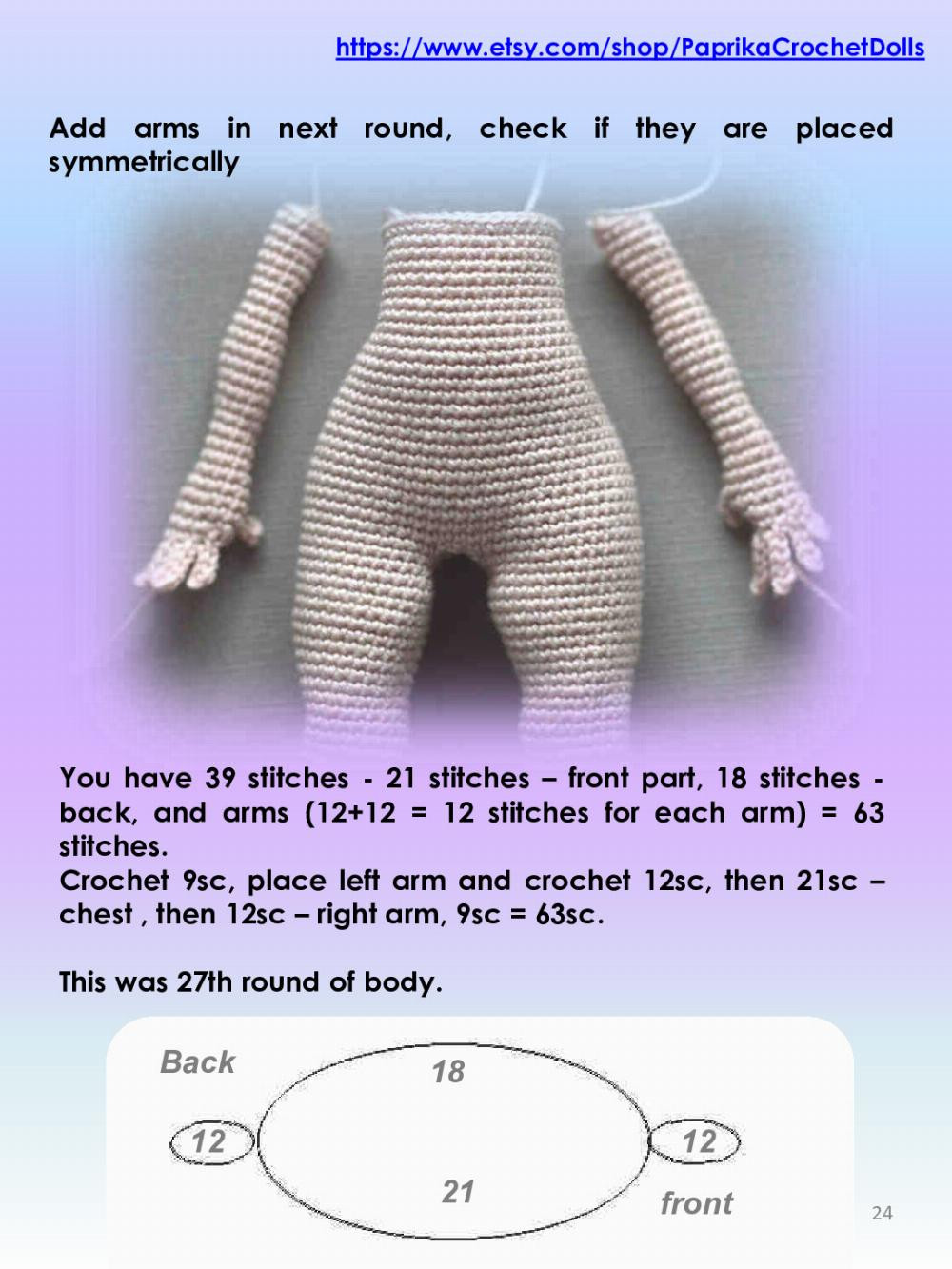 crochet pattern violet doll