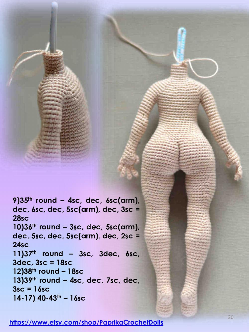 crochet pattern violet doll