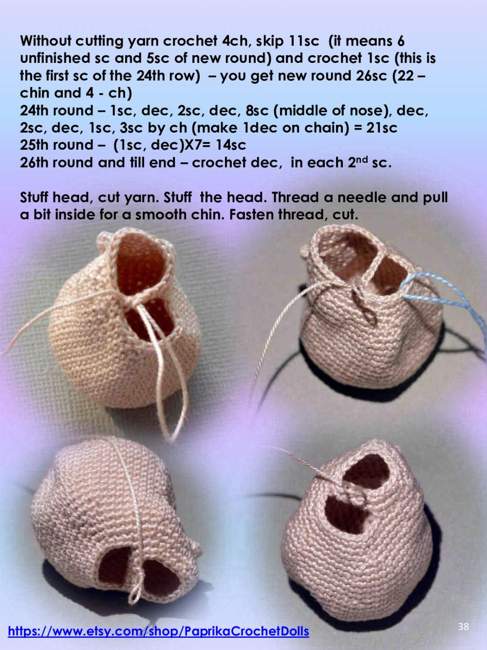 crochet pattern violet doll