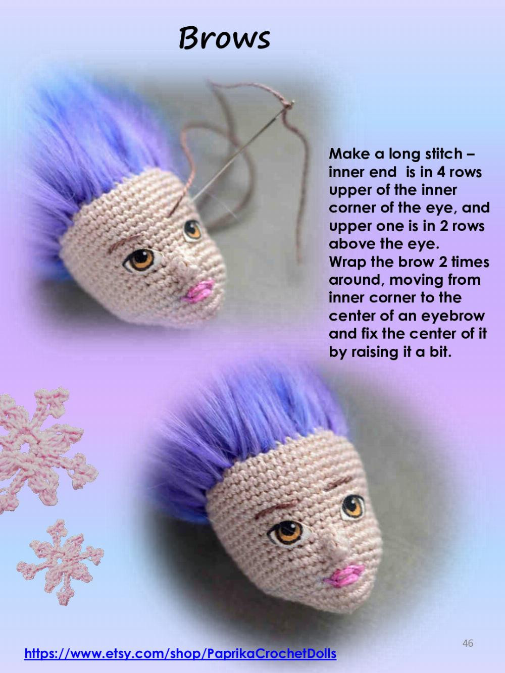 crochet pattern violet doll