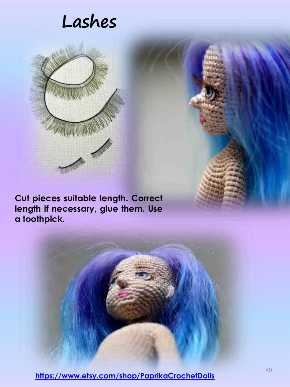 crochet pattern violet doll