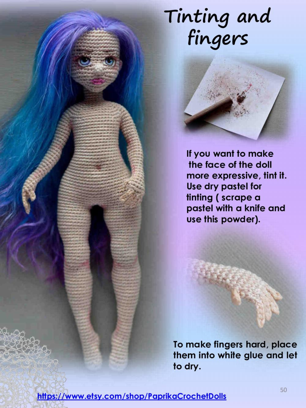 crochet pattern violet doll