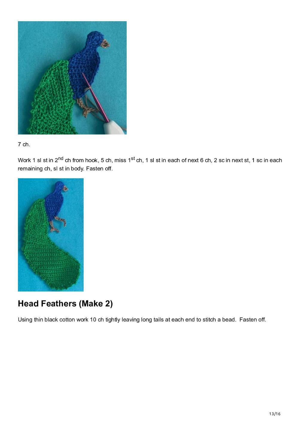 crochet peacock pattern