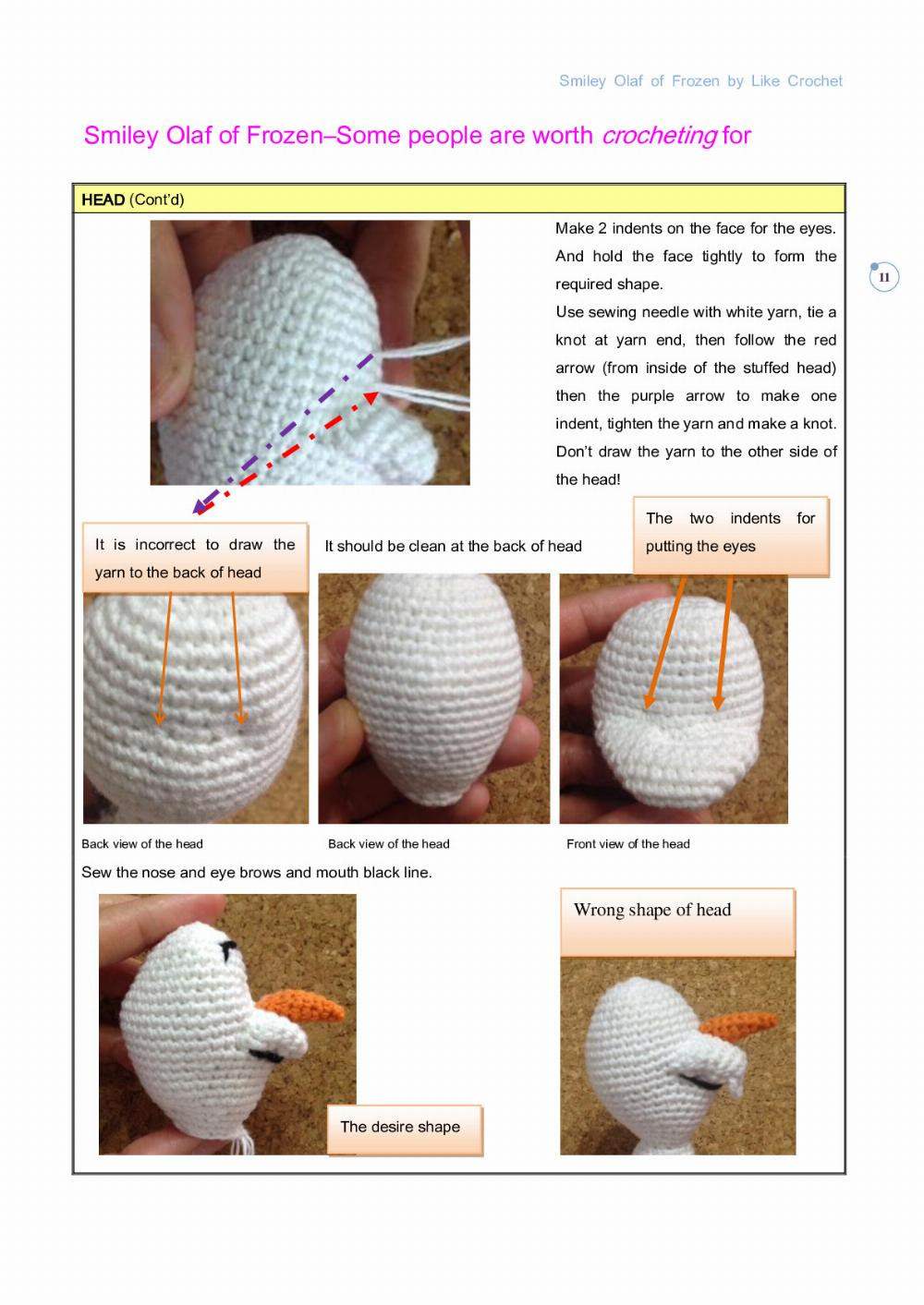 Crochet Smiley Olaf of Frozen