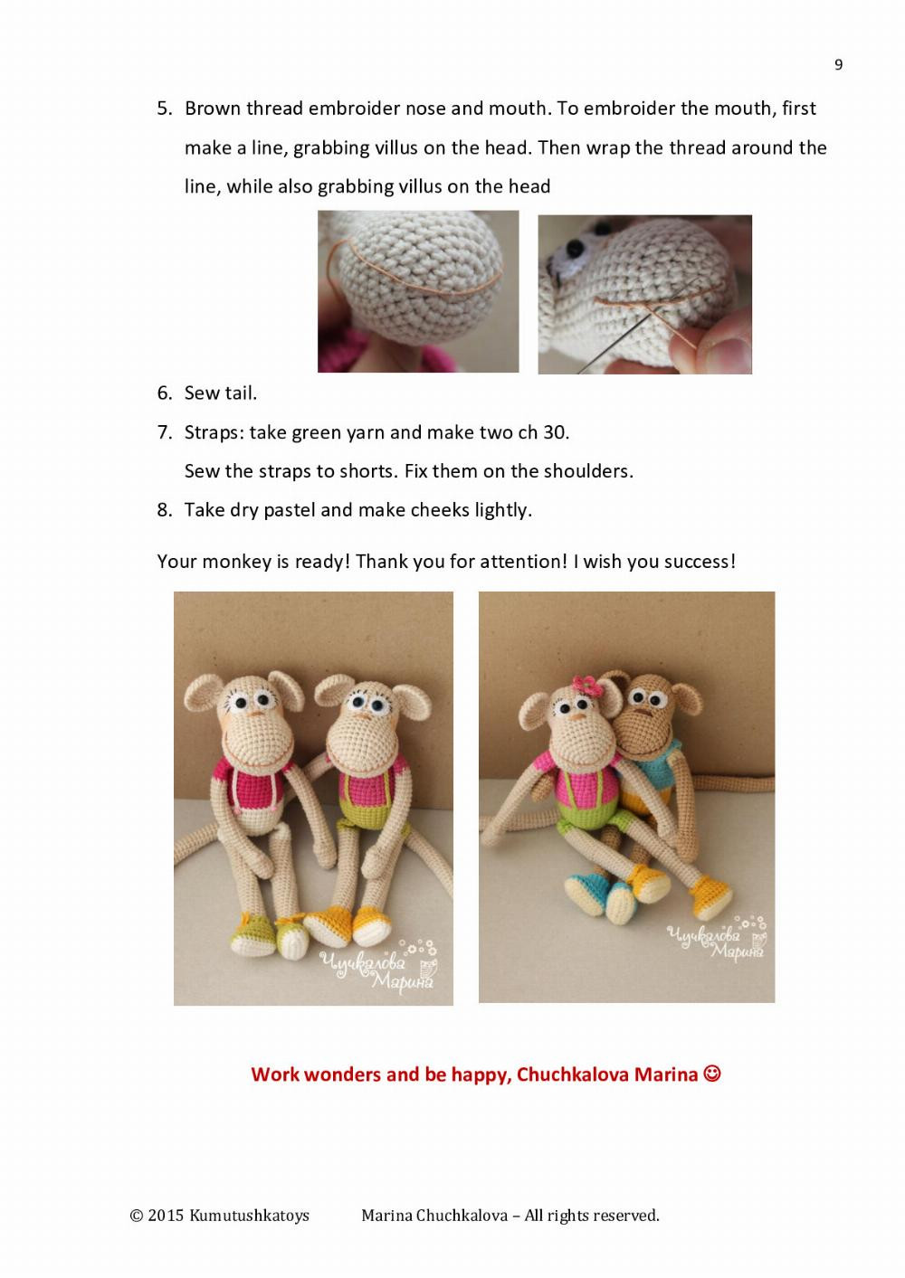 CROCHET TOY «FUNNY MONKEY » Crochet pattern