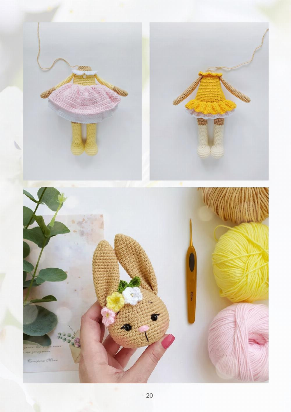 Crochet toy pattern 2 in 1 Eliza, the doll Betsy, the bunny