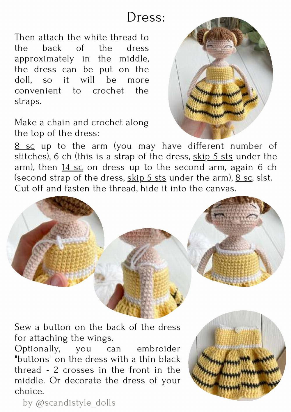 Crochet toy pattern Bee doll