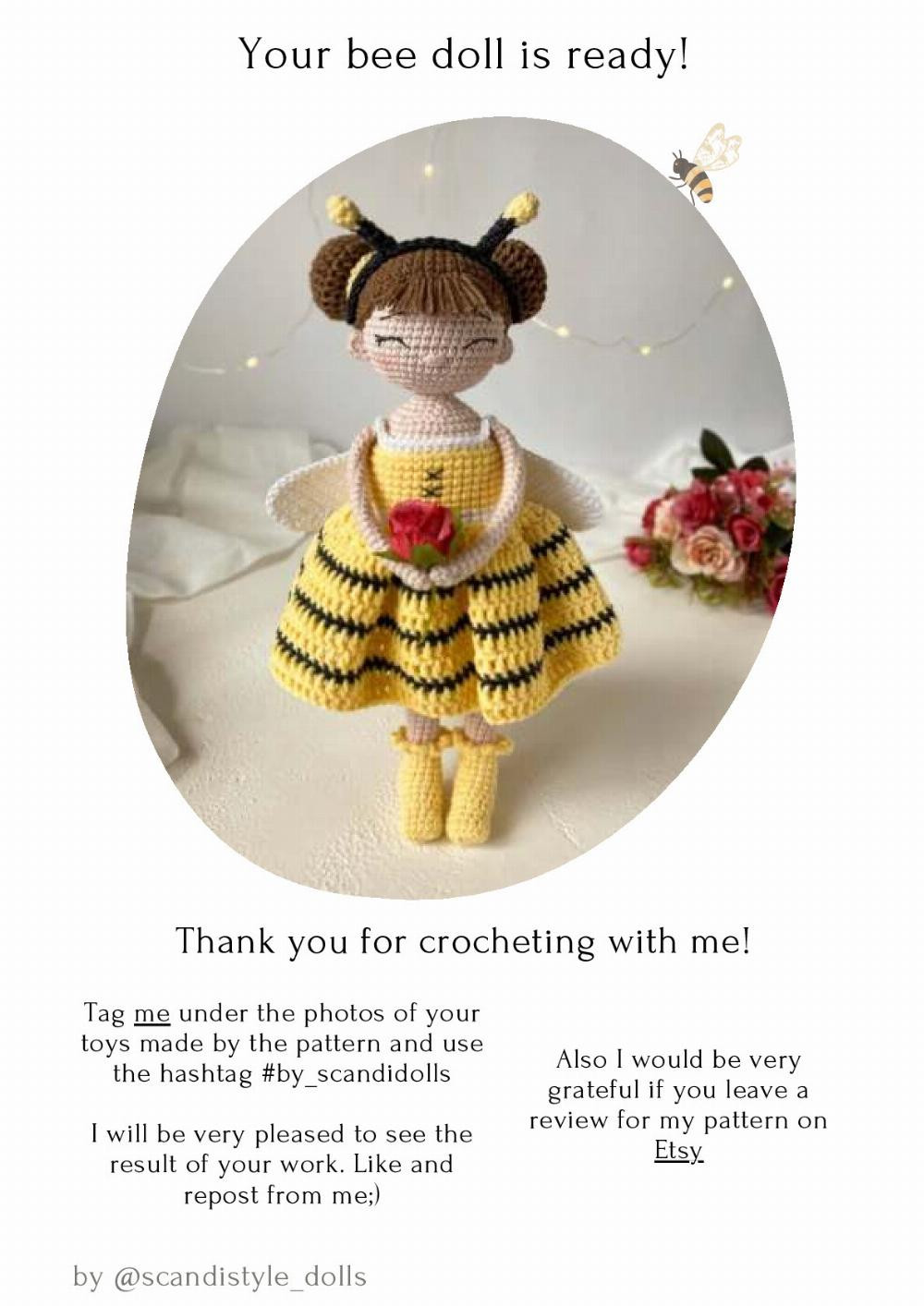 Crochet toy pattern Bee doll