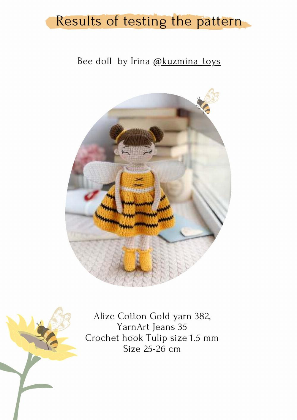 Crochet toy pattern Bee doll