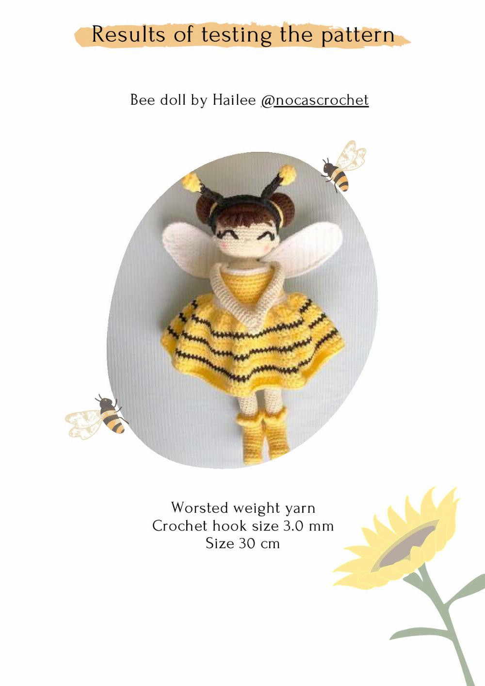 Crochet toy pattern Bee doll