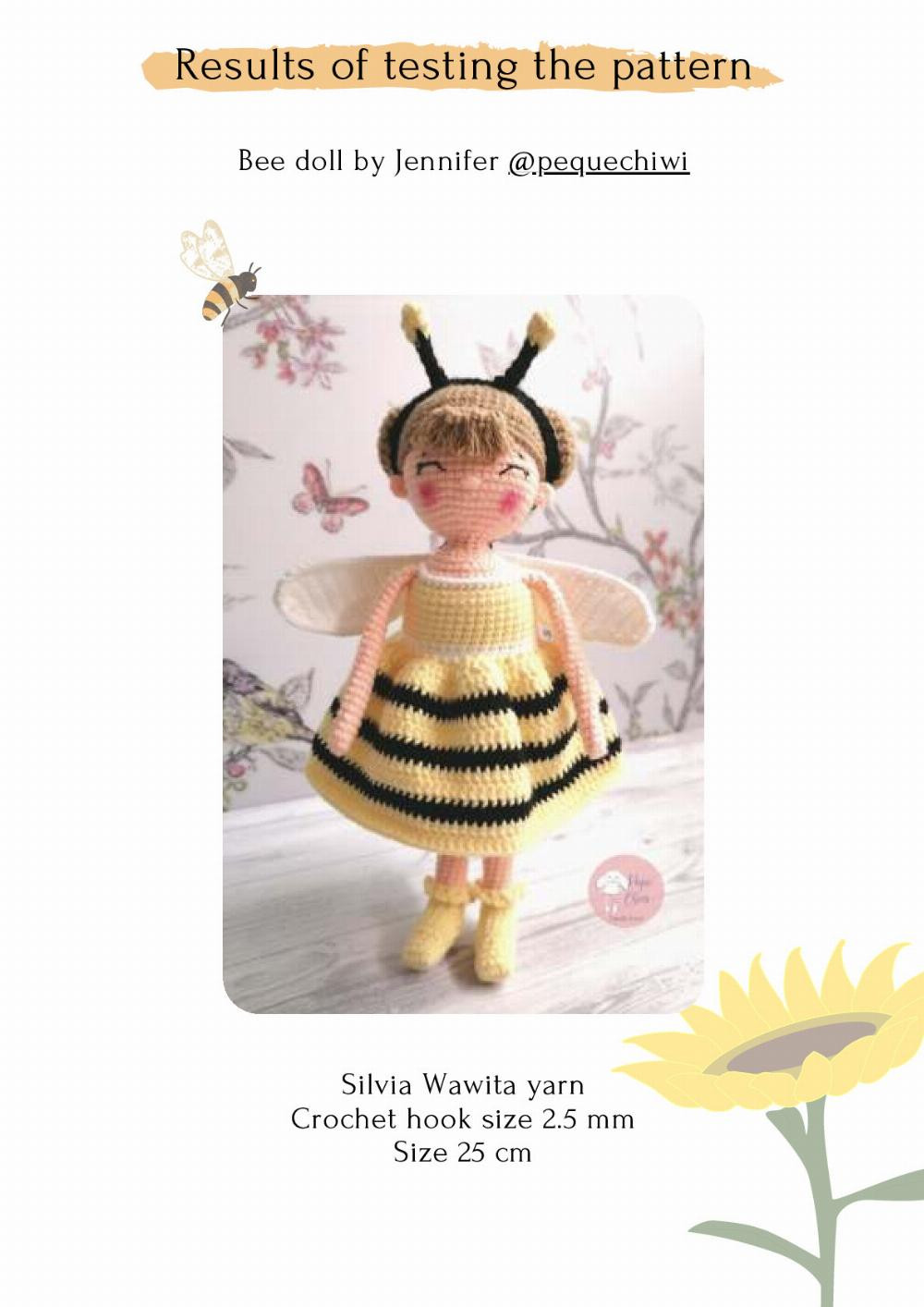 Crochet toy pattern Bee doll