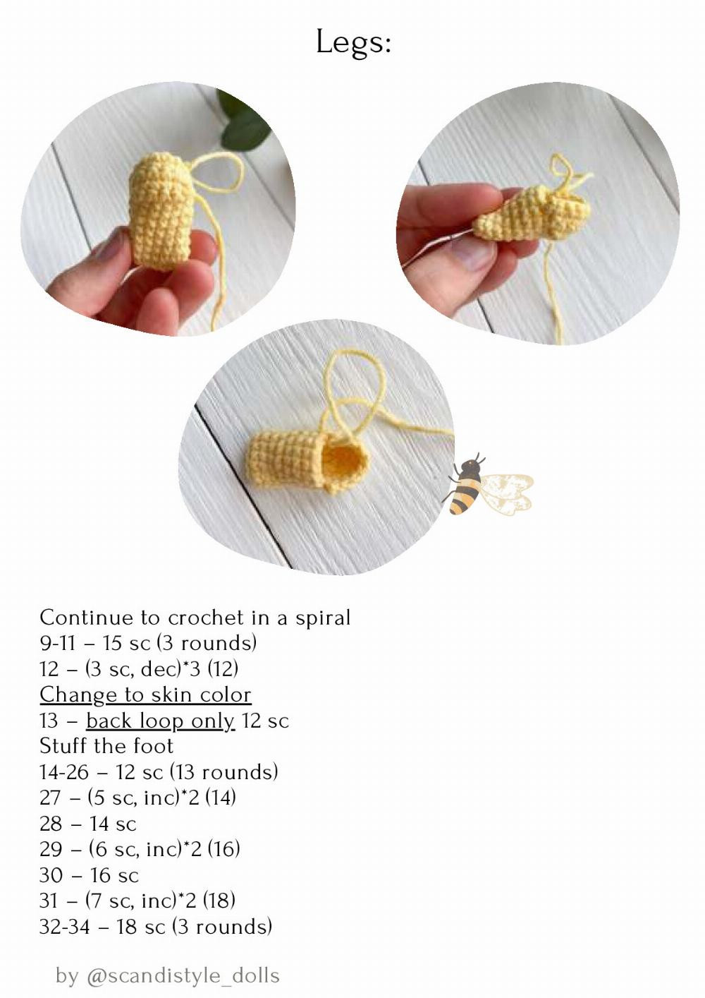 Crochet toy pattern Bee doll