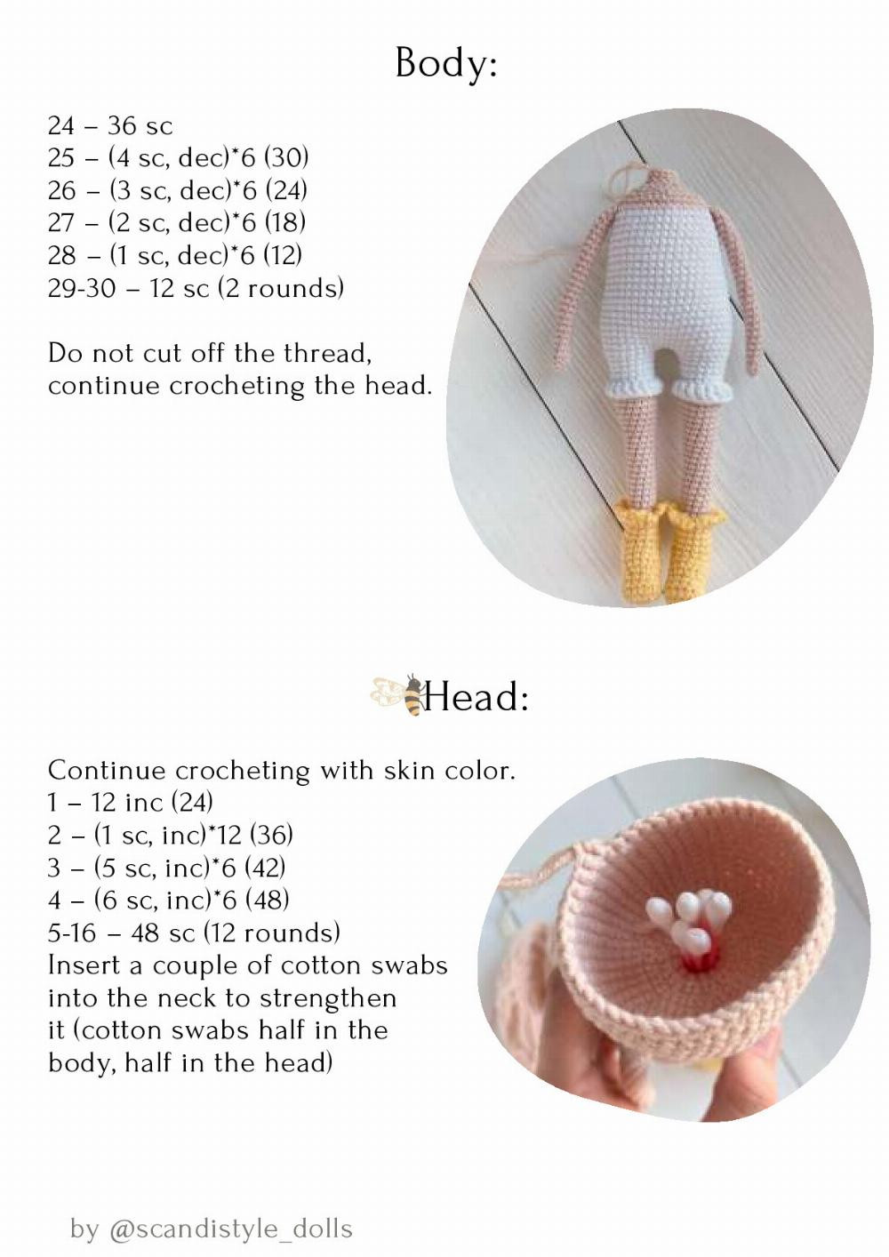 Crochet toy pattern Bee doll