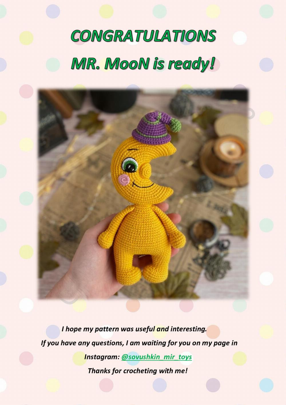 CROCHET TOY PATTERN mr. moon