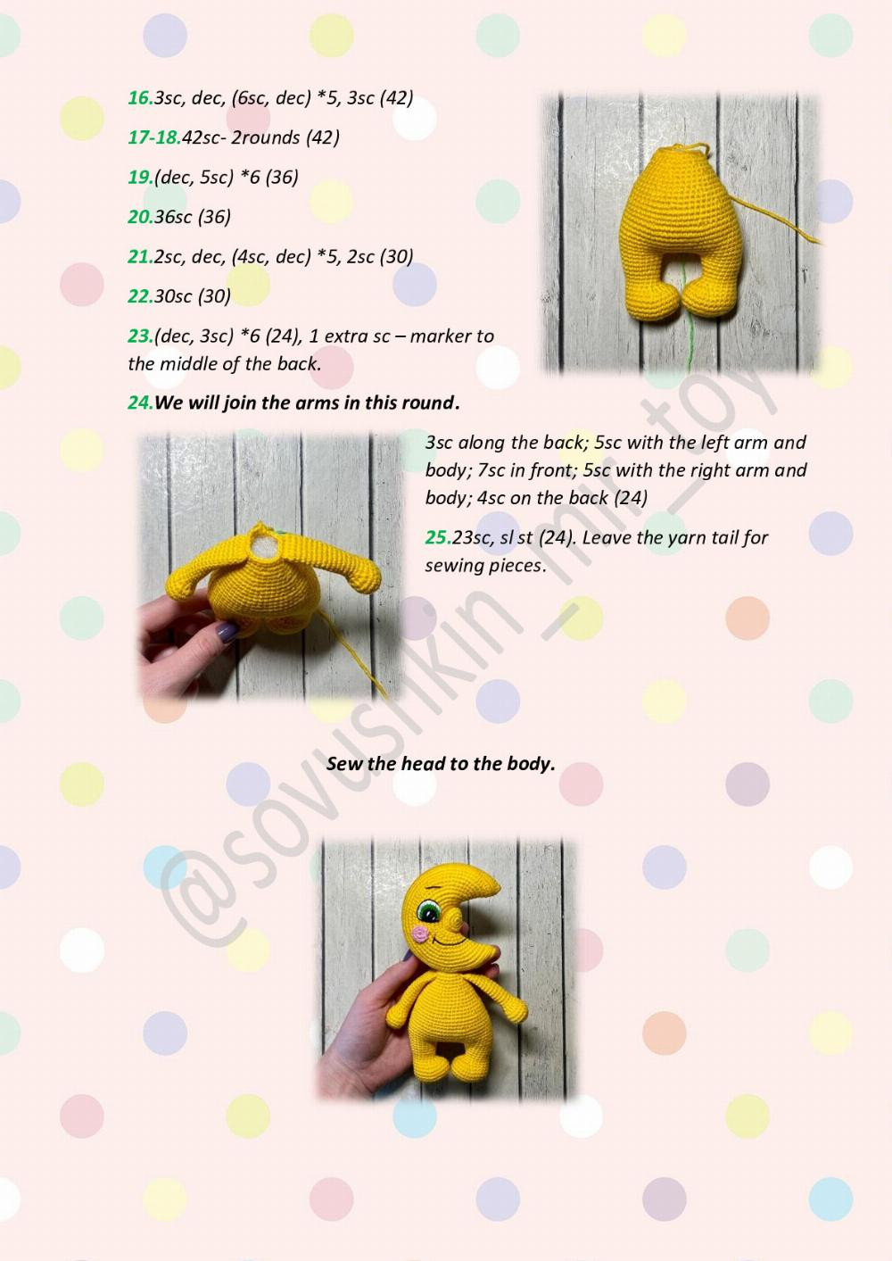 CROCHET TOY PATTERN mr. moon