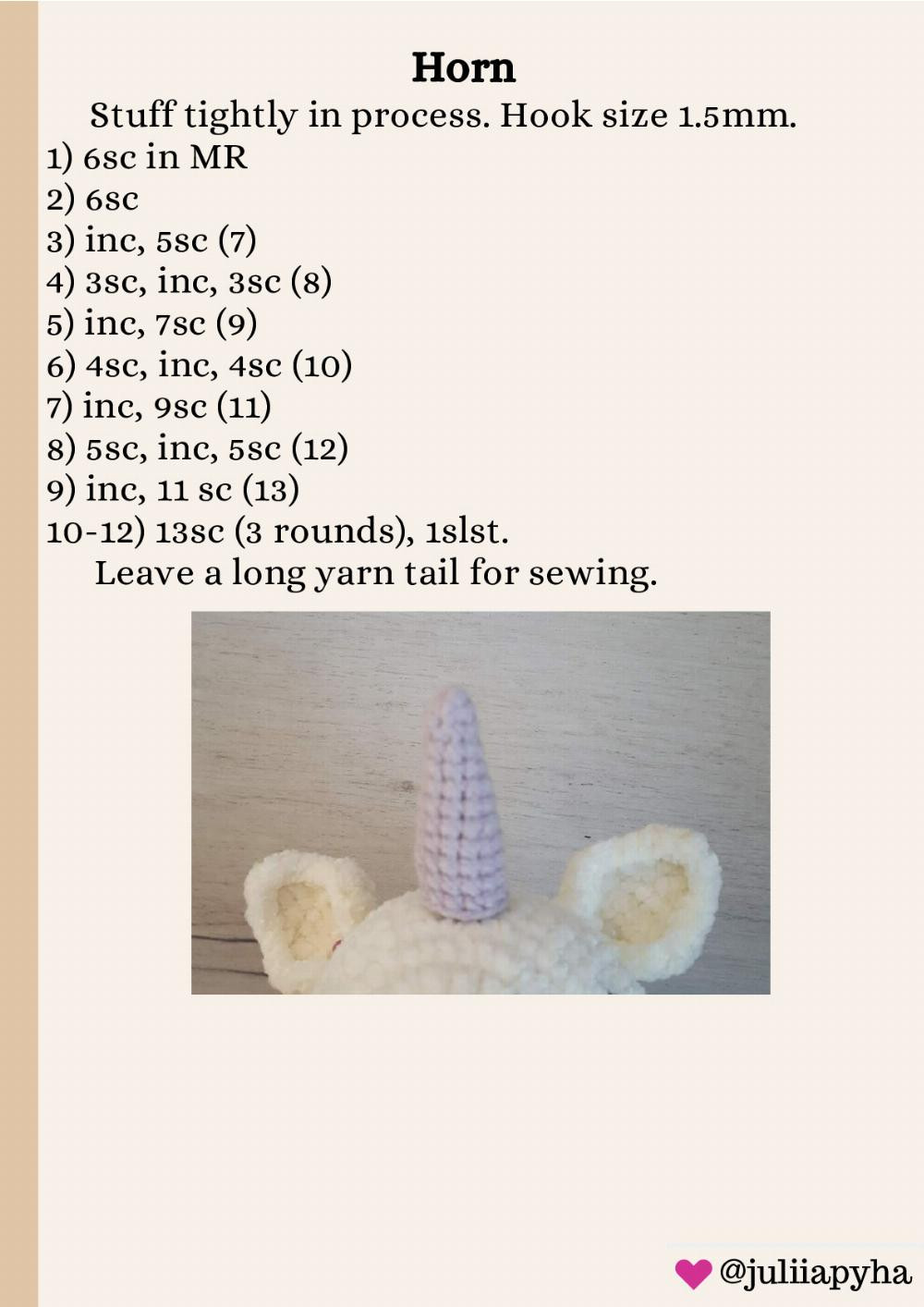 Crochet Toy Pattern Unicorn Susie