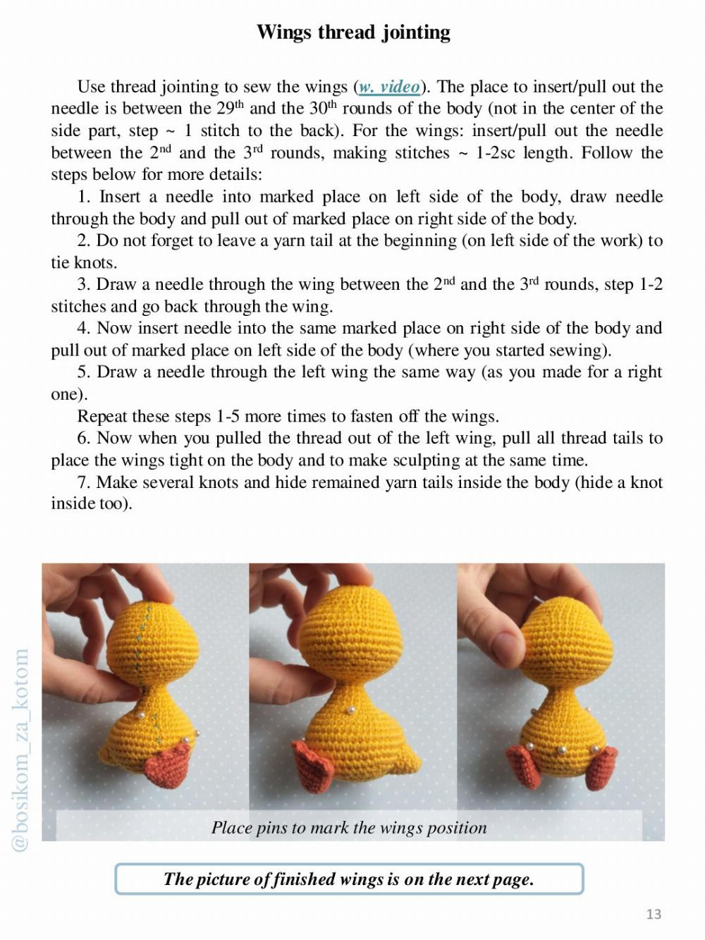 Crochet toy pattern Venya the Duckling