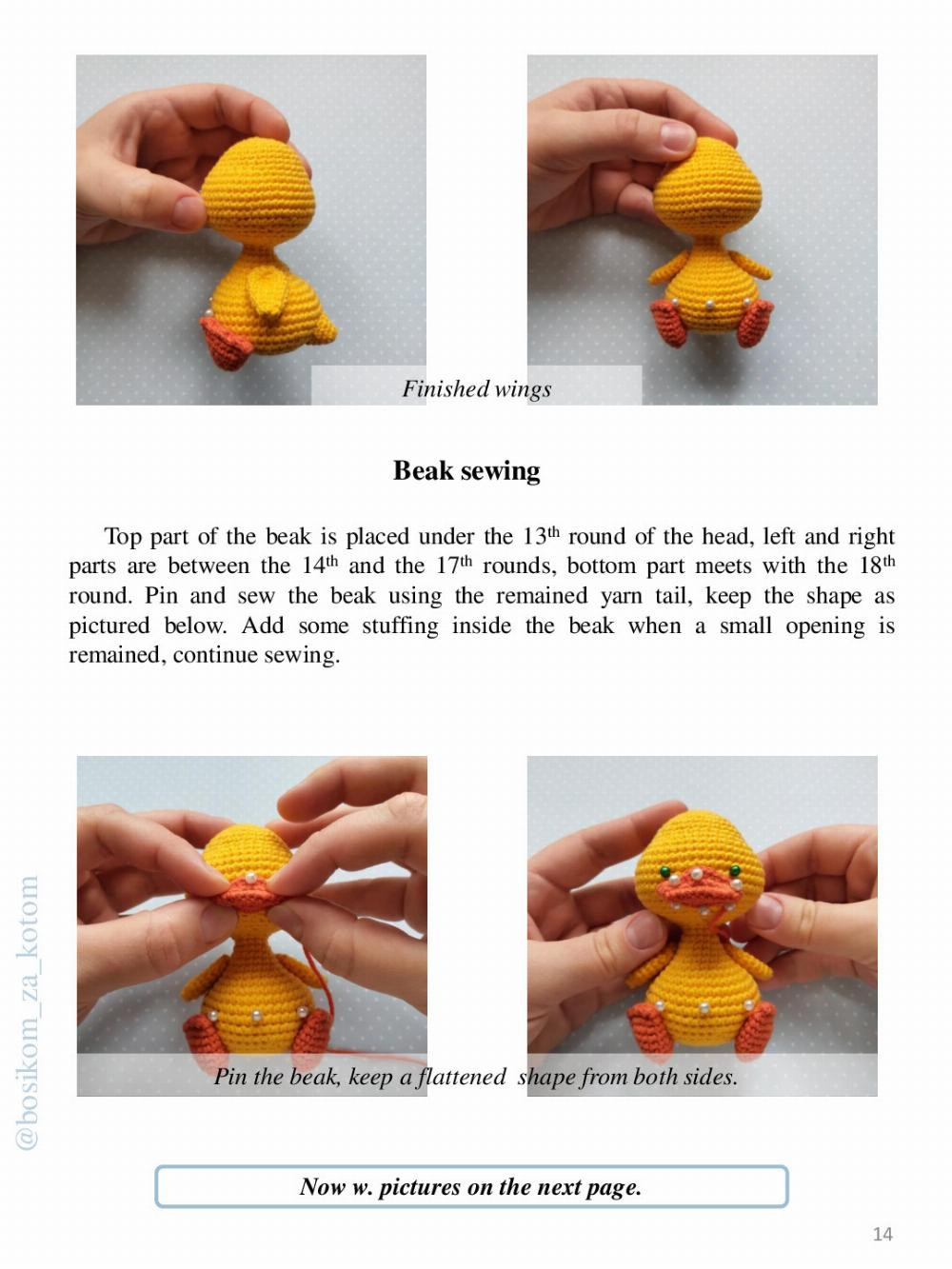 Crochet toy pattern Venya the Duckling