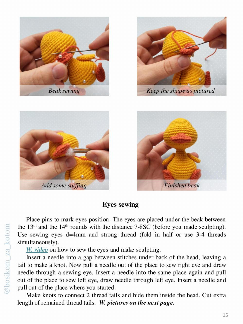 Crochet toy pattern Venya the Duckling