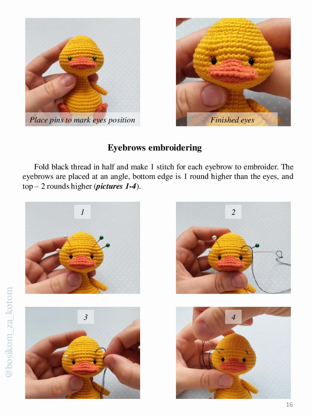 Crochet toy pattern Venya the Duckling