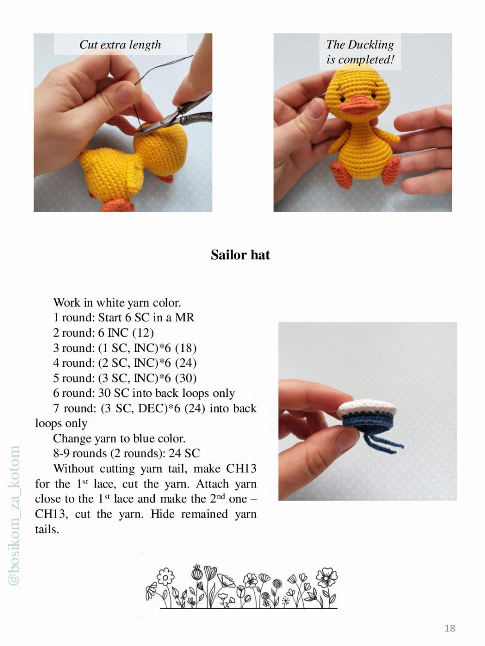 Crochet toy pattern Venya the Duckling