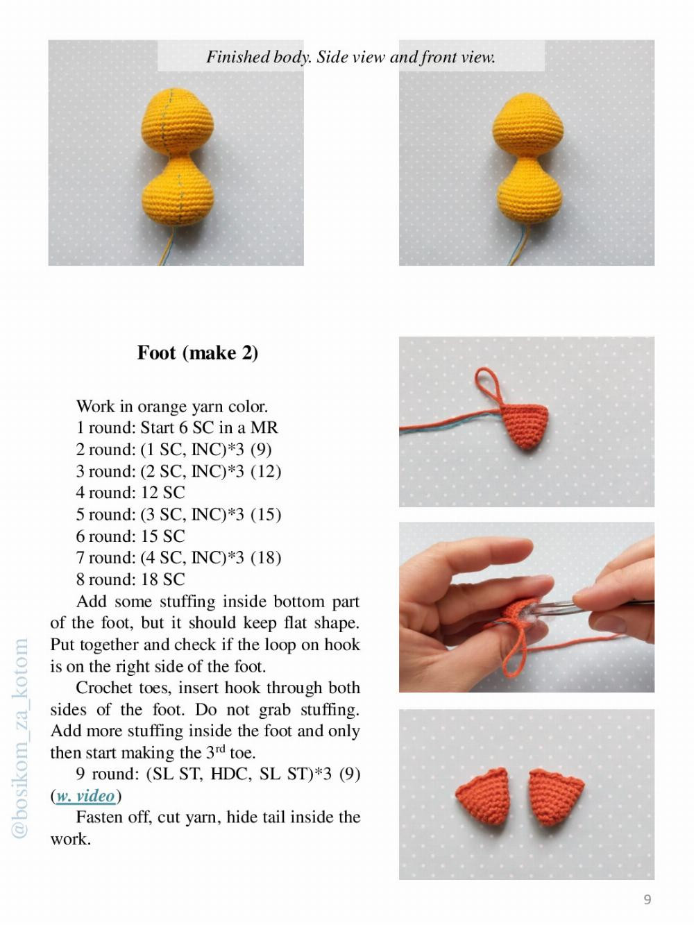 Crochet toy pattern Venya the Duckling