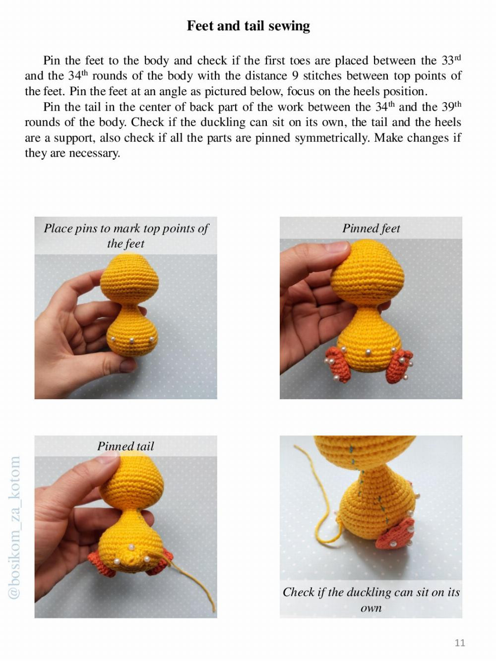 Crochet toy pattern Venya the Duckling