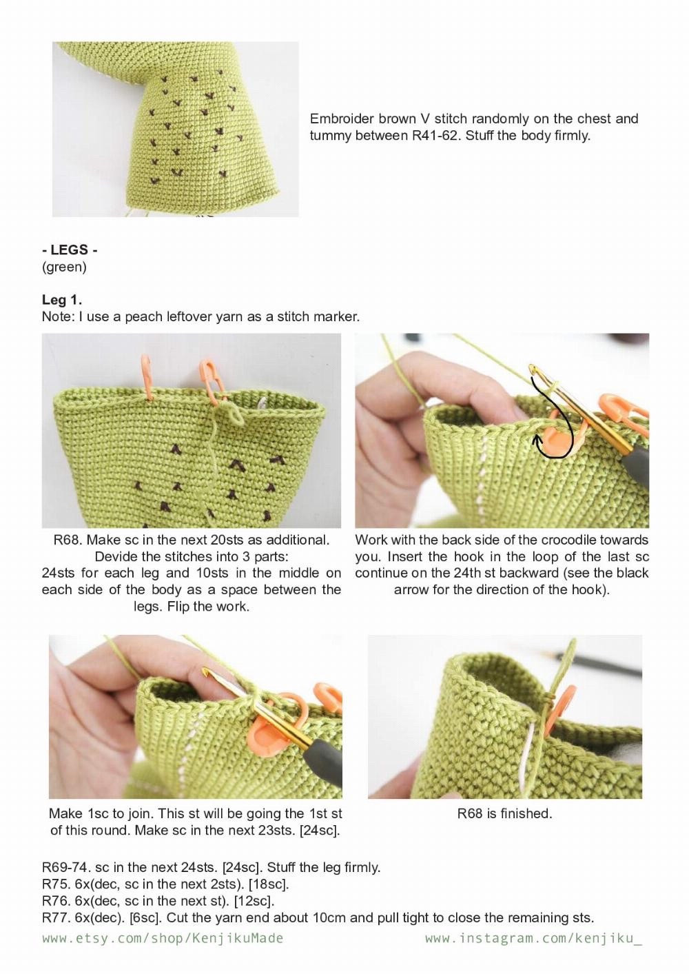 crocodile amigurumi pattern