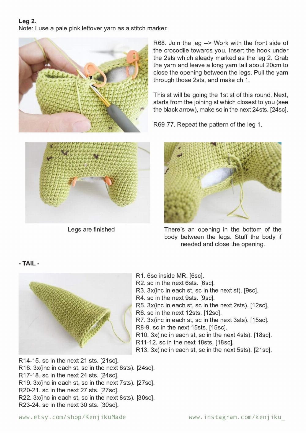 crocodile amigurumi pattern