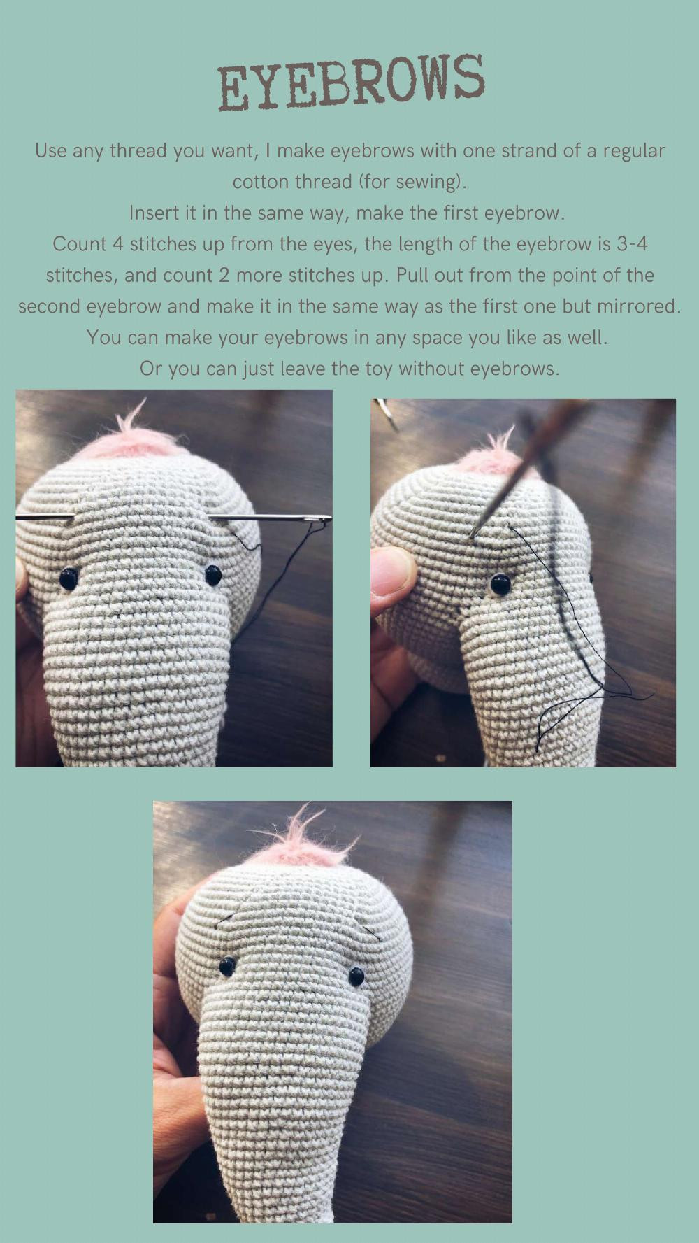 cute elephant crochet pattern