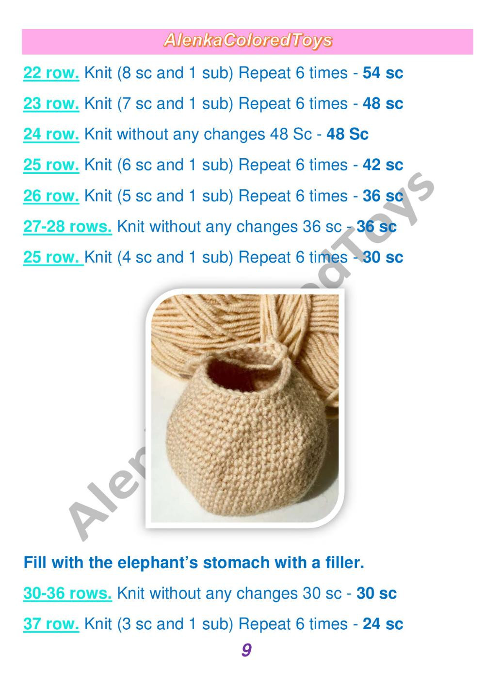 Cute knit elephant