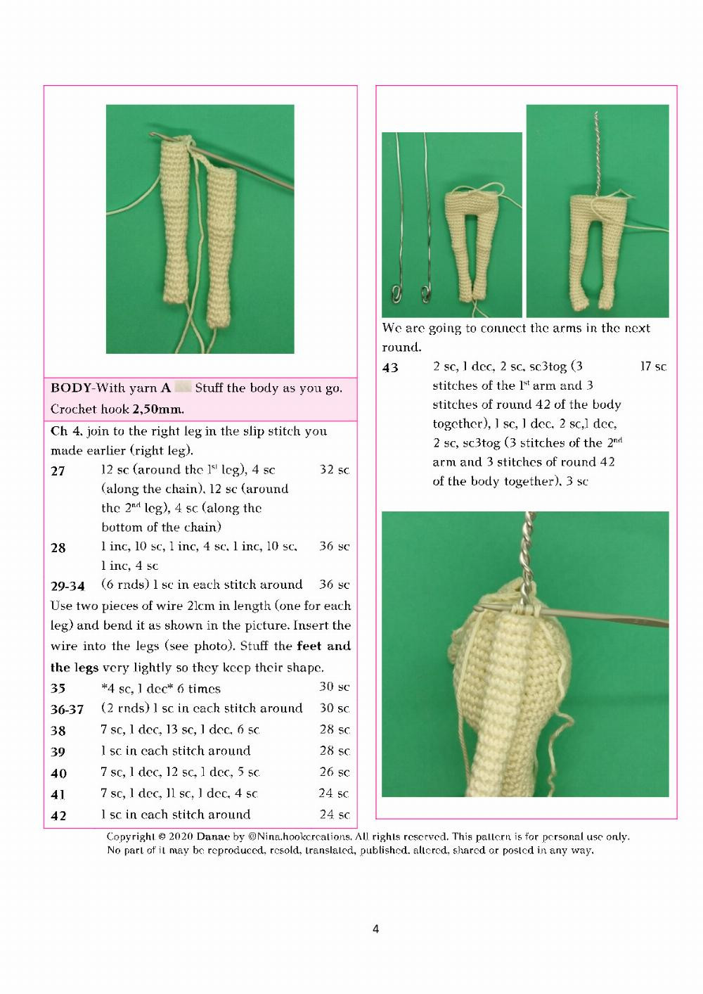 danae doll crochet pattern